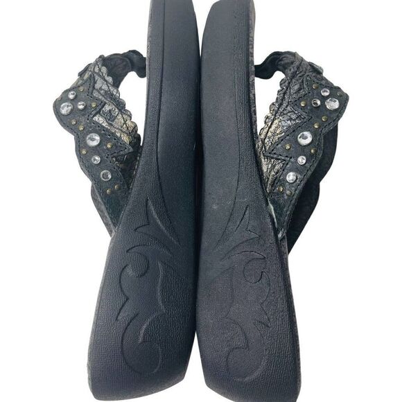 Durango women’s sandals smoke black with hints of brown shimmer size 6 leather - Picture 5 of 9